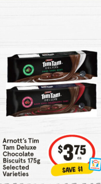 IGA Arnott's Tim Tam Deluxe I Chocolate Biscuits 175g Selected Varieties offer