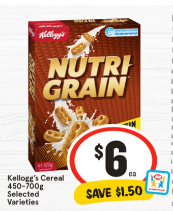 IGA Kellogg's Cereal 450-700g Selected Varieties offer