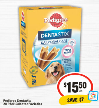 IGA Pedigree Dentastix 28 Pack Selected Varieties offer
