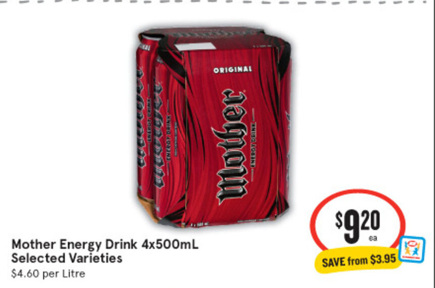 Mother Energy Drink 4x500mL Selected Varieties offer at IGA