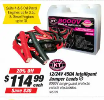SuperCheap Auto KT 12/24V 450A Intelligent Jumper Leads offer