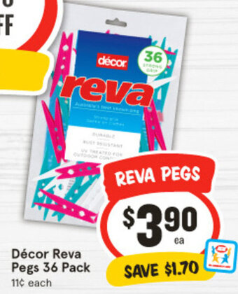 IGA Décor Reva Pegs 36 Pack offer
