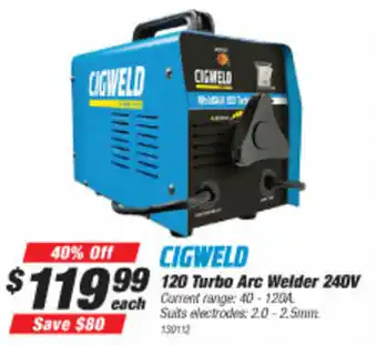 SuperCheap Auto Cigweld 120 Turbo Arc Welder 240W offer