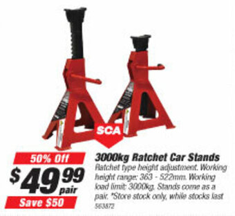 SuperCheap Auto SCA 3000kg Ratchet Car Stands offer