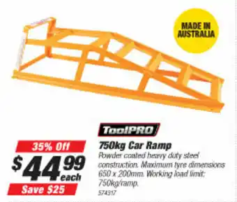 SuperCheap Auto ToolPRO 750kg Car Ramp 650x200mm offer