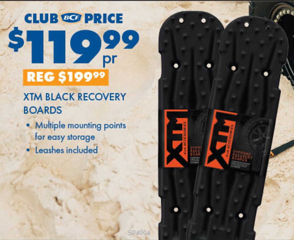 XTM BLACK RECOVERY BOARDS offer at BCF