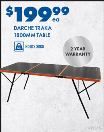 BCF DARCHE TRAKA 1800MM TABLE offer