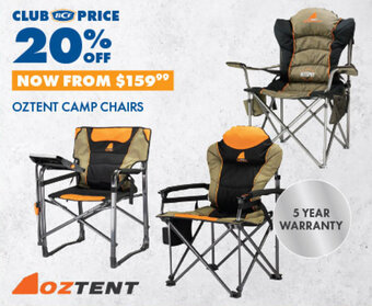 BCF OZTENT CAMP CHAIRS offer