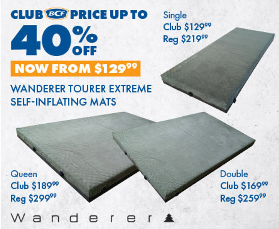 WANDERER TOURER EXTREME SELFINFLATING MATS offer at BCF