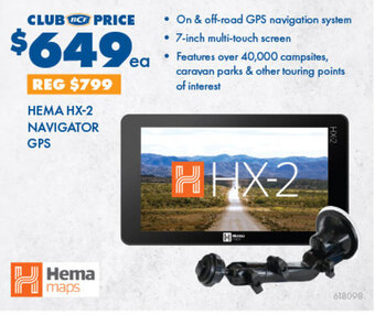 BCF HEMA HX-2 NAVIGATOR GPS offer