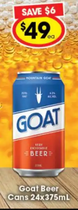 Goat Beer Cans 24x375ml