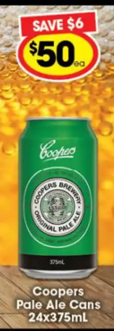 Ritchies Coopers Pale Ale Cans 24x375ml offer