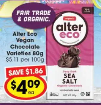 Alter Eco Vegan Chocolate Varieties 80g