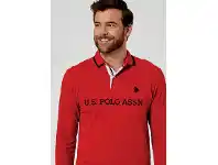 Harris Scarfe U.S. Polo Assn. Long Sleeve Cotton Pique Chest Brand Polo offer