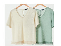 Harris Scarfe Savannah Lace Detail Vee Neck Top offer