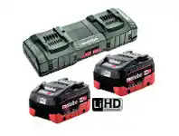 Metabo 18V LiHD Duo Super-Fast Air Cooled Charge & 2x 18V 5.5Ah Batteries