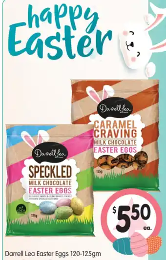 Spar Darrell Lea Easter Eggs 120-125g offer