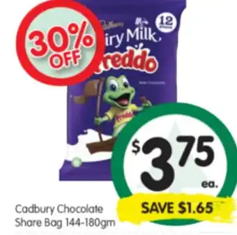 Spar Cadbury Chocolate Share Bog 144-180gm offer