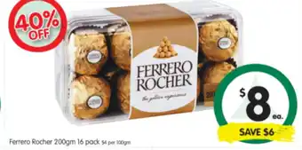 Spar Ferrero Rocher 200gm 16 Pack offer