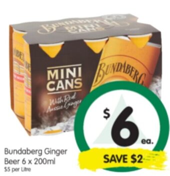Spar Bundaberg Ginger Beer 6x200ml offer