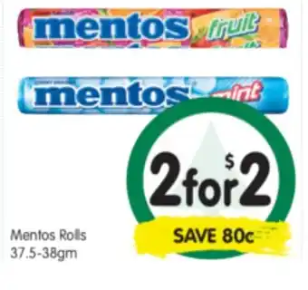 Mentos Rolls 37.5-38gm