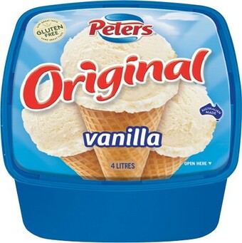 IGA Peters Original Vanilla or Neapolitan Ice Cream 4 Litre offer