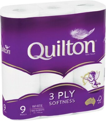 IGA Quilton Toilet Roll 3 Ply 9 Pack offer