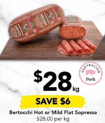 Drakes Bertocchi Hot or Mild Flat Sopressa offer