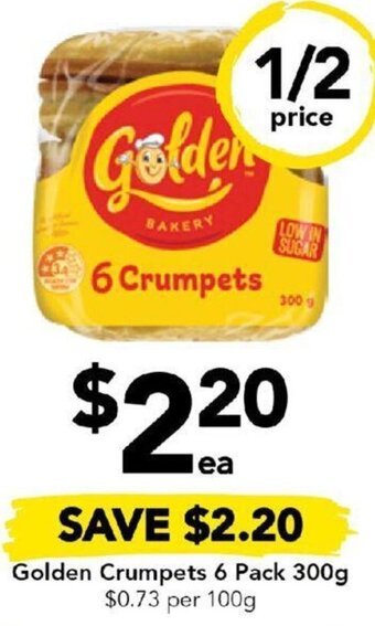 Drakes Golden Crumpets 6 Pack 300g offer