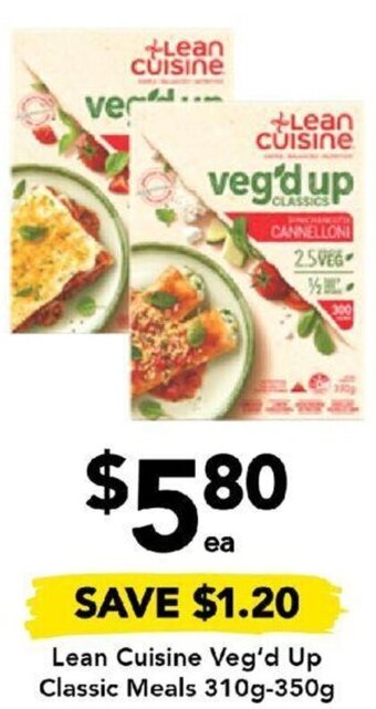 Drakes Lean Cuisine Veg'd Up Classic Meals 310g-350g offer