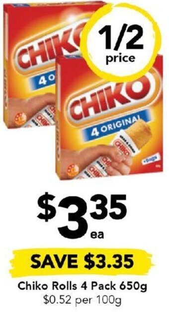 Drakes Chiko Rolls 4 Pack 650g offer