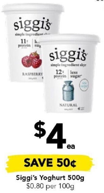 Drakes Siggi's Yoghurt 500g offer