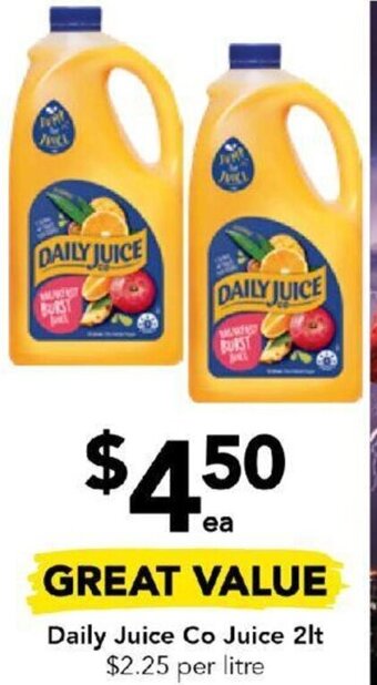 Drakes Daily Juice Co Juice 2lt offer