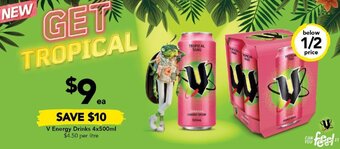Drakes V Energy Drinks 4x500ml offer