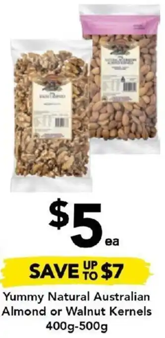 Drakes Yummy Natural Australian Almond or Walnut Kernels 400g-500g offer