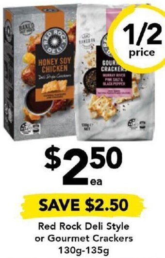 Drakes Red Rock Deli Style or Gourmet Crackers 130g-135g offer