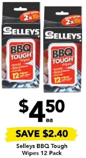 Drakes Selleys BBQ Tough Wipes 12 Pack offer