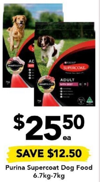 Drakes Purina Supercoat Dog Food 6.7kg-7kg offer
