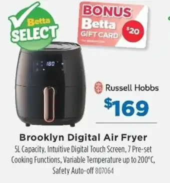 Betta Russell Hobbs Brooklyn Digital Air Fryer 5L offer