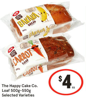 IGA The Happy Cake Co. Loaf 500g-550g Selected Varieties offer