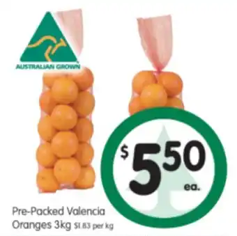 Pre-Packed Valencia Oranges 3kg