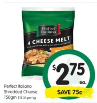 Spar Pefect Italiano Shredded Cheese 150gm offer