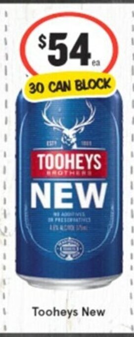 IGA Liquor Tooheys New 30 Can Block offer