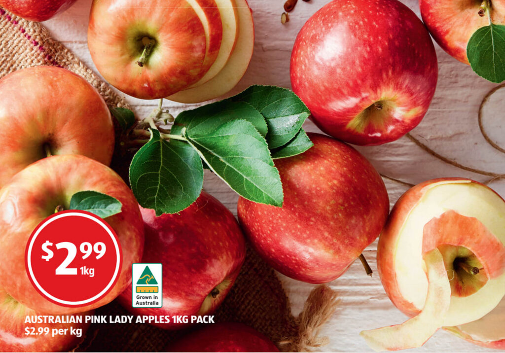 Australian Pink Lady Apples 1kg offer at ALDI