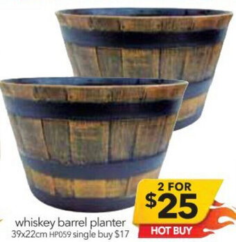 Cheap as Chips Whiskey Barrel Planter offer