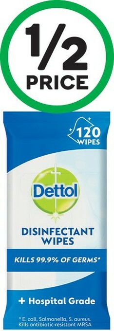 Woolworths Dettol Disinfectant Wipes Pk 120 offer