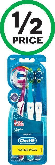 Woolworths Oral-B 5 Way Clean Toothbrush Pk 3 offer