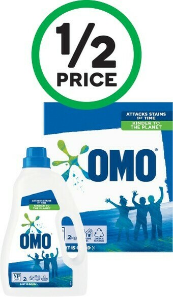 Woolworths Omo Laundry Liquid 2 Litre or Powder 2 kg offer