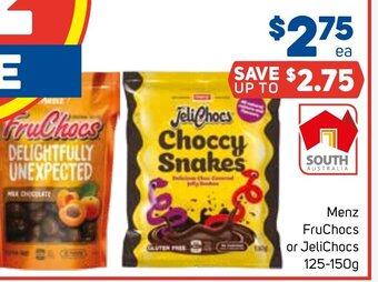 Foodland Menz FruChocs or JeliChocs 125-150g offer