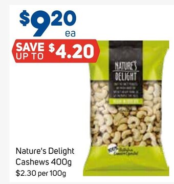 Foodland Nature's Delight Cashews 400g offer